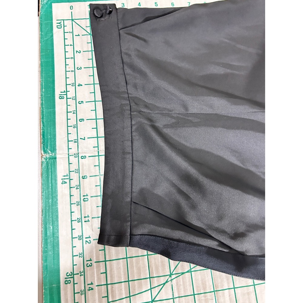 NBD XXS High Waisted Wide Leg Satin Trousers Black Formal Dress Pants Side Zip - Picture 5 of 13